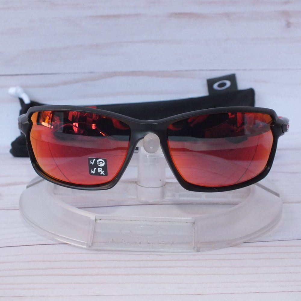 NEW Oakley Polarized Carbon Shift Black Torch Red - Picture 3 of 6